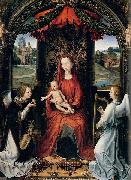 Hans Memling Madonna Enthroned with Child and Two Angels oil painting reproduction